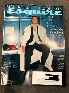 Esquire Magazine - April/May 2026 - Fernando Mendoza - Never read! nfl men men’s